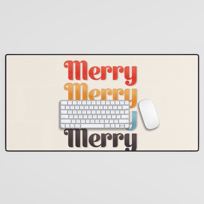 Merry typography Desk Mat Gallery Image 1