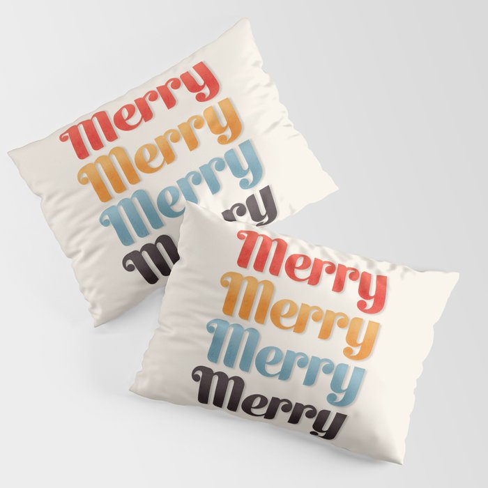 Merry typography Pillow Sham Gallery Image 3