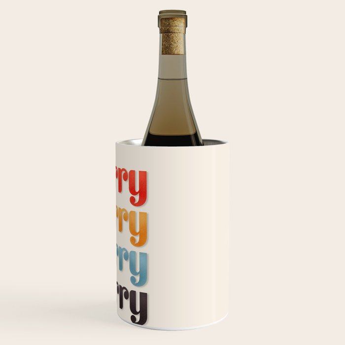 Merry typography Wine Chiller Gallery Image 3