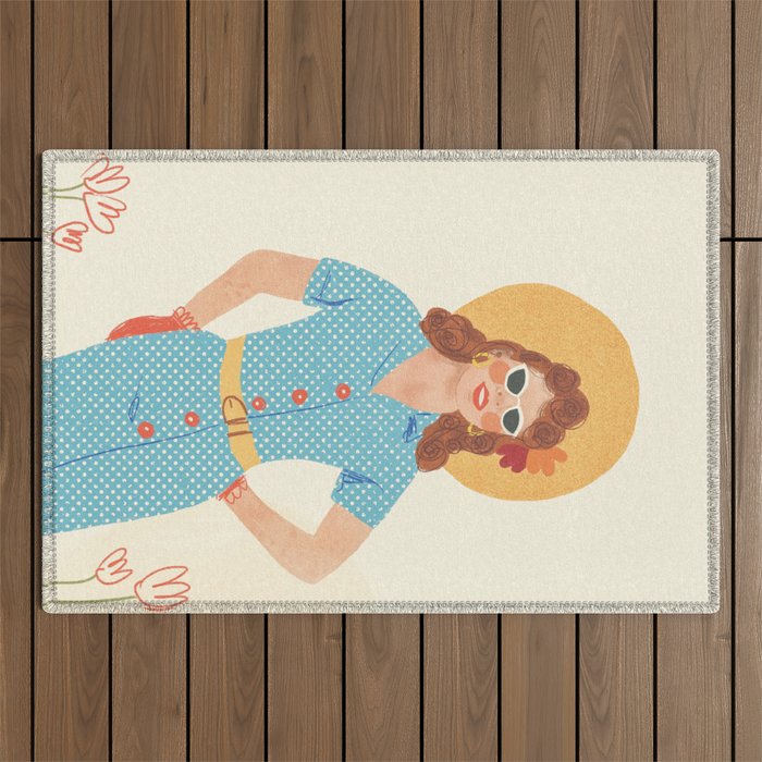 Pinup girl Outdoor Rug Gallery Image 1