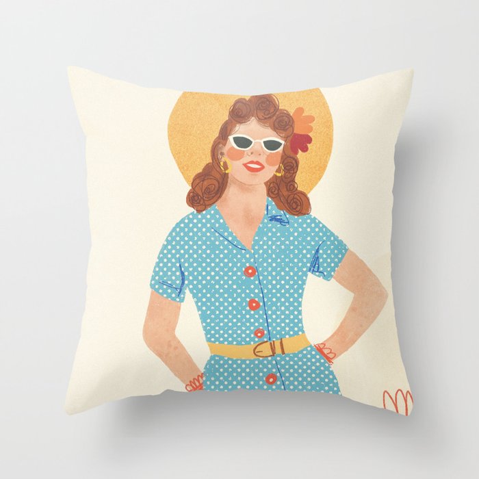Pinup girl Throw Pillow Gallery Image 6