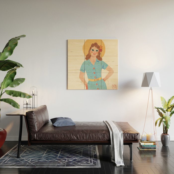 Pinup girl Wood Wall Art Gallery Image 2