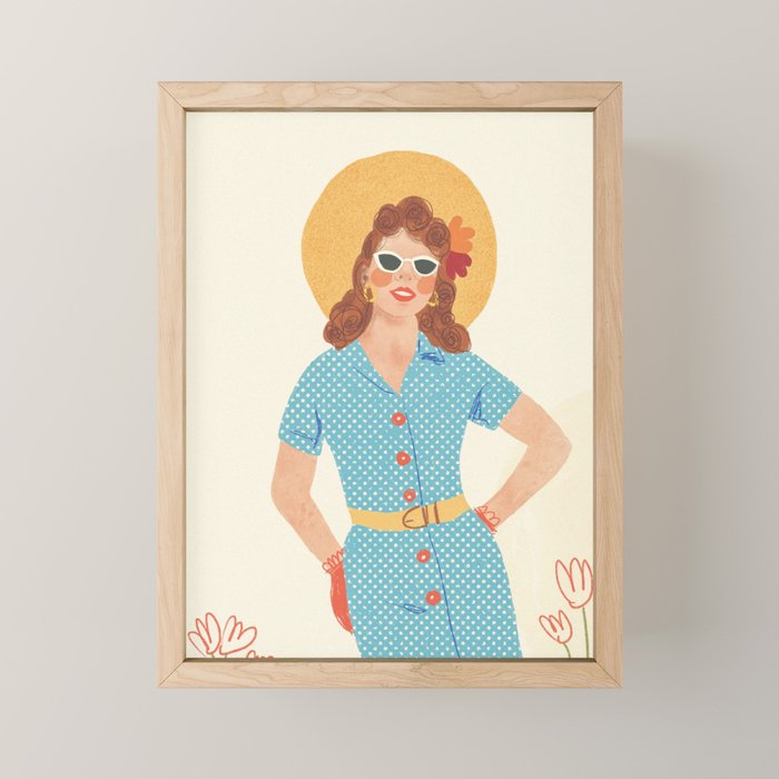 Pinup girl Mini Art Print Gallery Image 1
