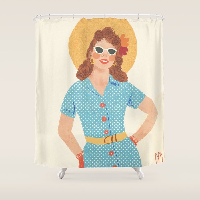 Pinup girl Shower Curtain Gallery Image 1