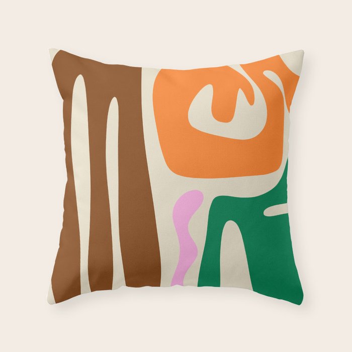 Mid Century Modern Abstract Kwaito Contemporary Pattern Throw Pillow Gallery Image 6