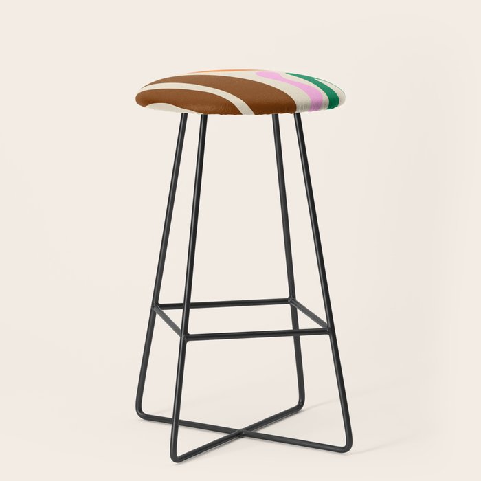 Mid Century Modern Abstract Kwaito Contemporary Pattern Stool Gallery Image 1