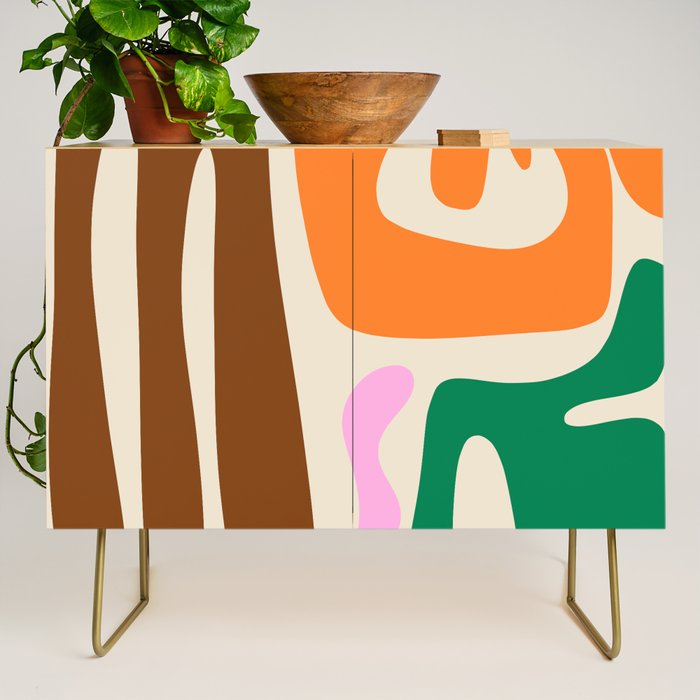 Mid Century Modern Abstract Kwaito Contemporary Pattern Credenza Gallery Image 1