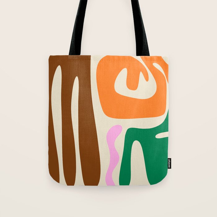 Mid Century Modern Abstract Kwaito Contemporary Pattern Tote Bag Gallery Image 1