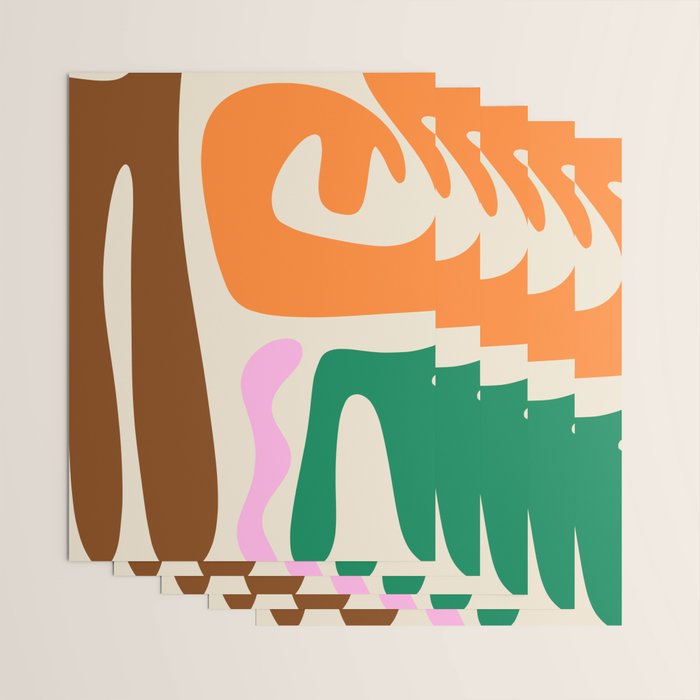 Mid Century Modern Abstract Kwaito Contemporary Pattern Wrapping Paper Gallery Image 3