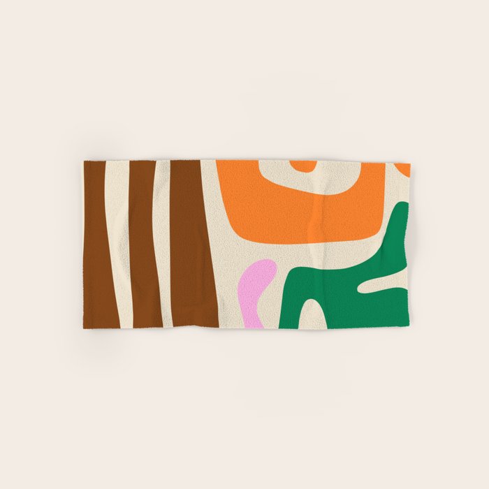 Mid Century Modern Abstract Kwaito Contemporary Pattern Bath Towel Gallery Image 1