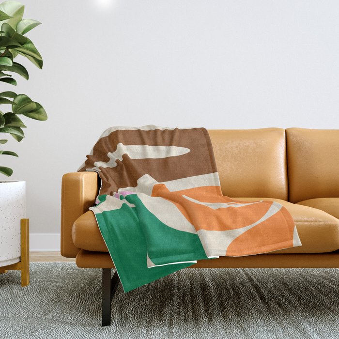 Mid Century Modern Abstract Kwaito Contemporary Pattern Throw Blanket Gallery Image 1