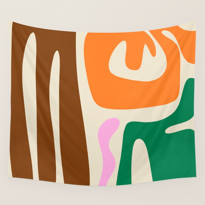 Mid Century Modern Abstract Kwaito Contemporary Pattern Wall Tapestry Gallery Image 4