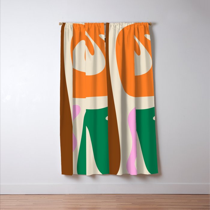 Mid Century Modern Abstract Kwaito Contemporary Pattern Window Curtain Gallery Image 3