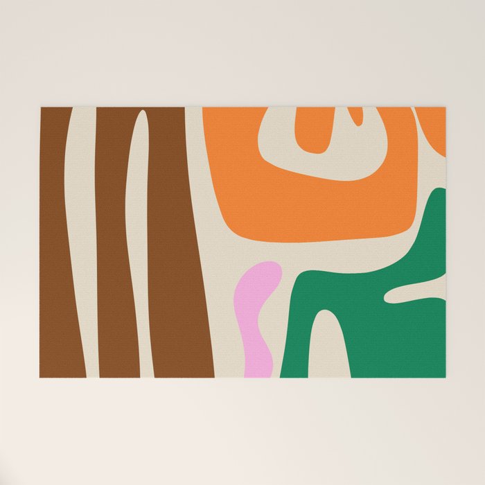 Mid Century Modern Abstract Kwaito Contemporary Pattern Welcome Mat Gallery Image 1