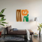 Mid Century Modern Abstract Kwaito Contemporary Pattern Wood Wall Art Gallery Image 2