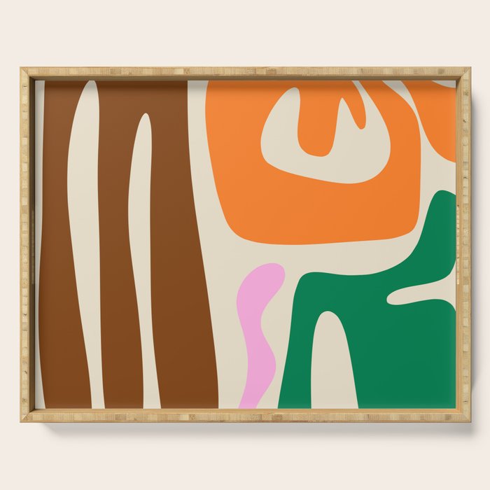 Mid Century Modern Abstract Kwaito Contemporary Pattern Serving Tray Gallery Image 1