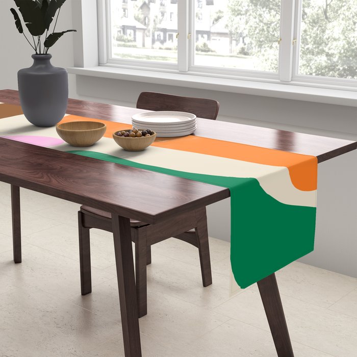 Mid Century Modern Abstract Kwaito Contemporary Pattern Table Runner Gallery Image 2