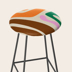 Mid Century Modern Abstract Kwaito Contemporary Pattern Stool Gallery Image 2