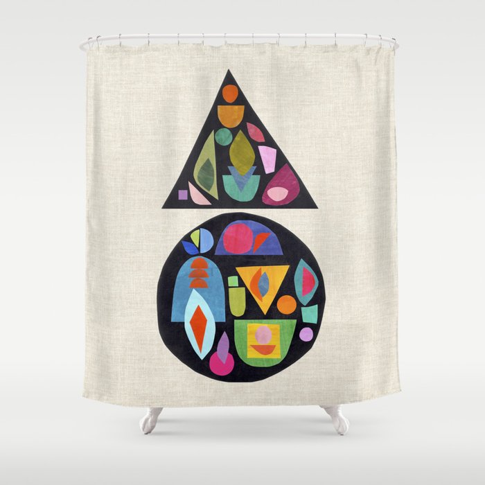 Bejeweled Compass Shower Curtain Gallery Image 1