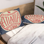 Atlanta Georgia Baseball - Hand Drawn, Script Typography Pillow Sham Gallery Image 2