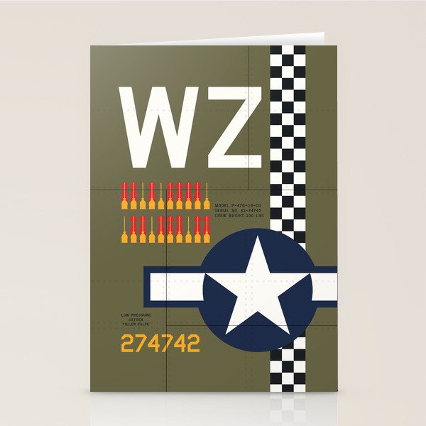 Aircraft Markings - USA P-47 Stationery Card Gallery Image 2