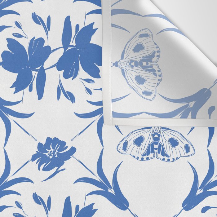 Floral Pleasure blue B Wall Tapestry Gallery Image 3