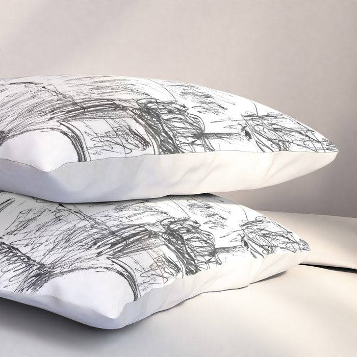 Sketch of a Street in Paris Pillow Sham Gallery Image 3