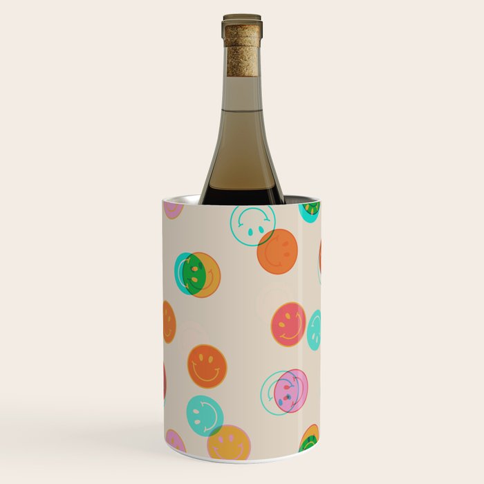 Happy Face Stamp Print Wine Chiller Gallery Image 1
