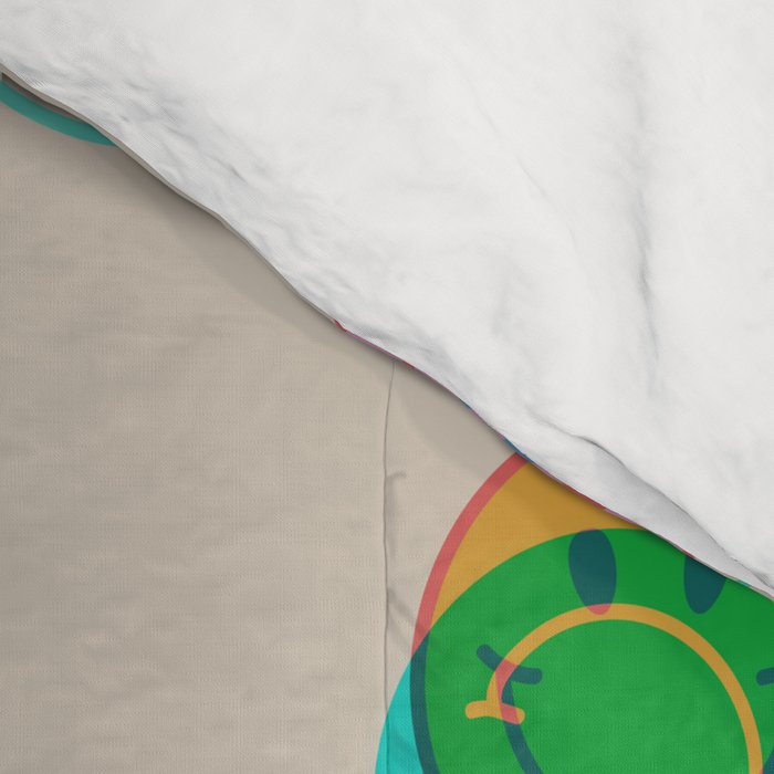 Happy Face Stamp Print Comforter Gallery Image 4