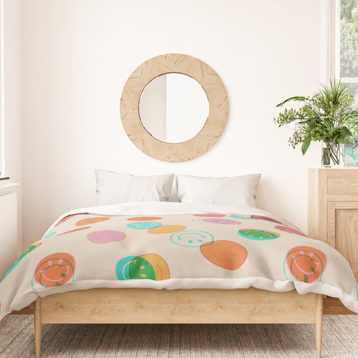Happy Face Stamp Print Duvet Cover Gallery Image 3