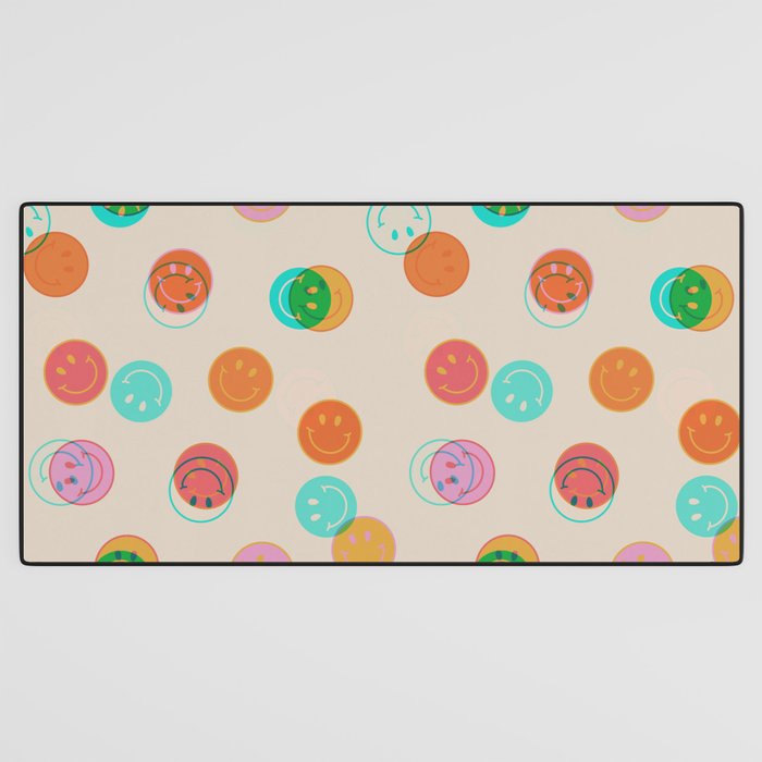 Happy Face Stamp Print Desk Mat Gallery Image 3