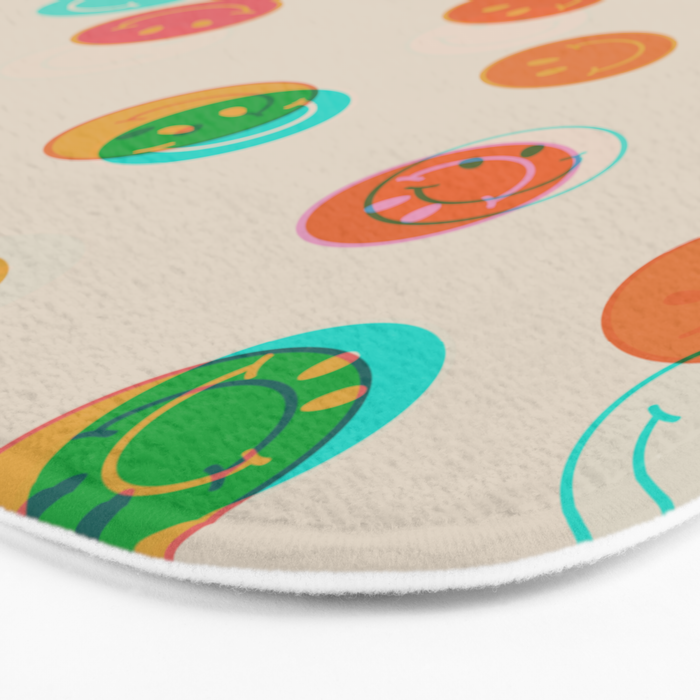 Happy Face Stamp Print Bath Mat Gallery Image 3