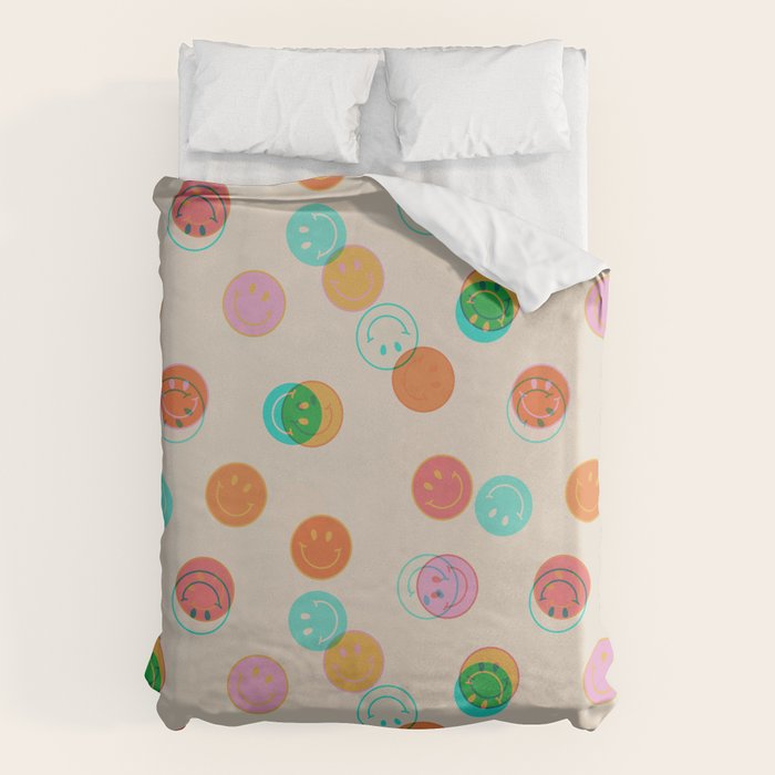 Happy Face Stamp Print Duvet Cover Gallery Image 6
