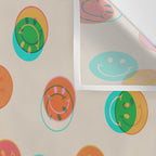Happy Face Stamp Print Wall Tapestry Gallery Image 3