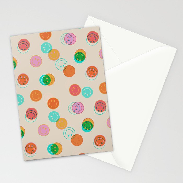 Happy Face Stamp Print Stationery Card Gallery Image 2