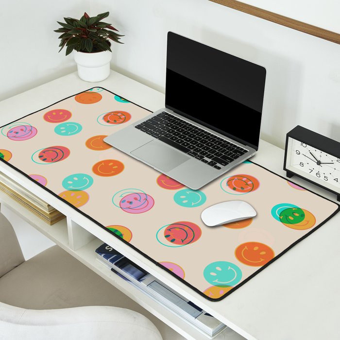 Happy Face Stamp Print Desk Mat Gallery Image 2