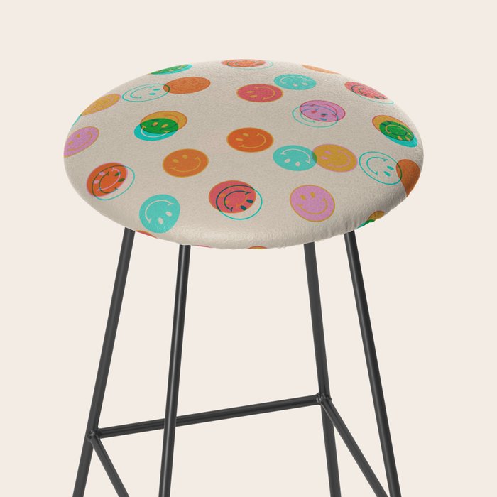 Happy Face Stamp Print Stool Gallery Image 2
