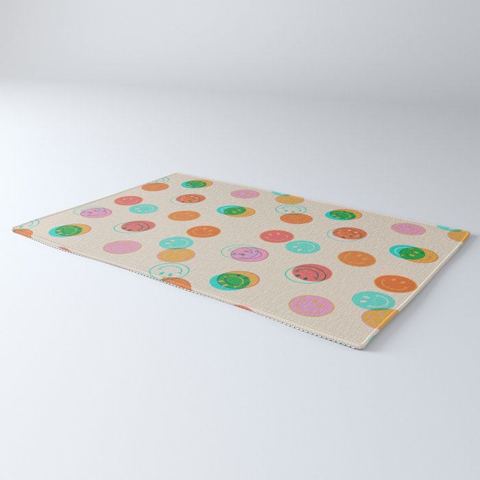 Happy Face Stamp Print Rug Gallery Image 3