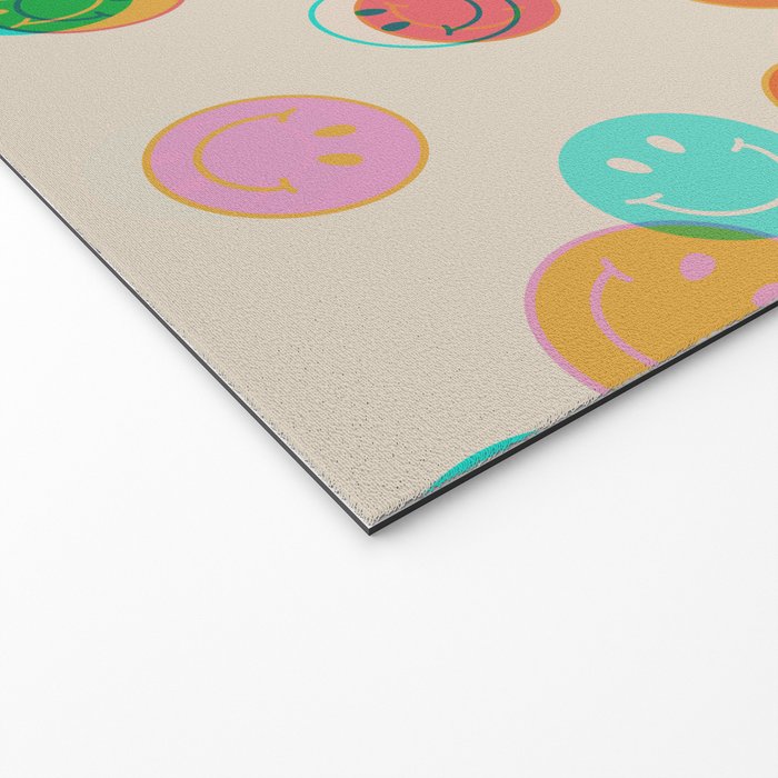 Happy Face Stamp Print Welcome Mat Gallery Image 2