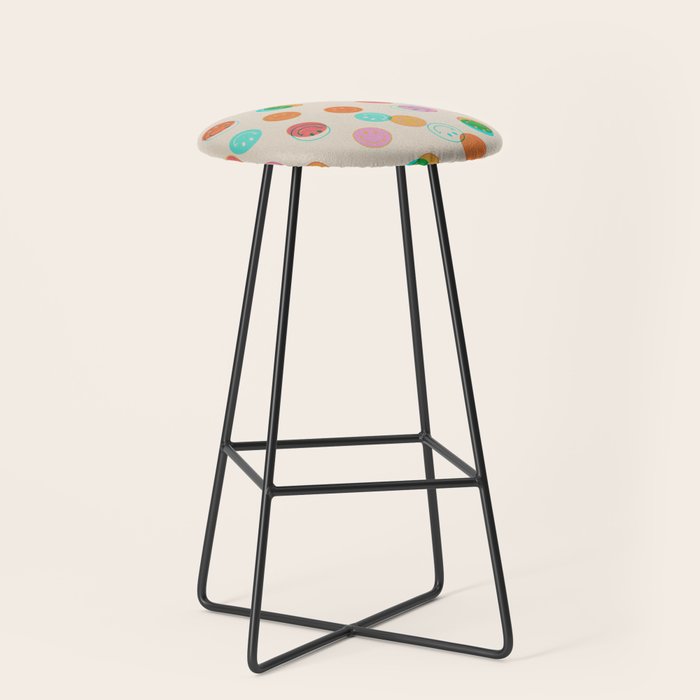 Happy Face Stamp Print Stool Gallery Image 1