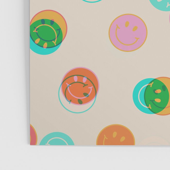 Happy Face Stamp Print Poster Gallery Image 3