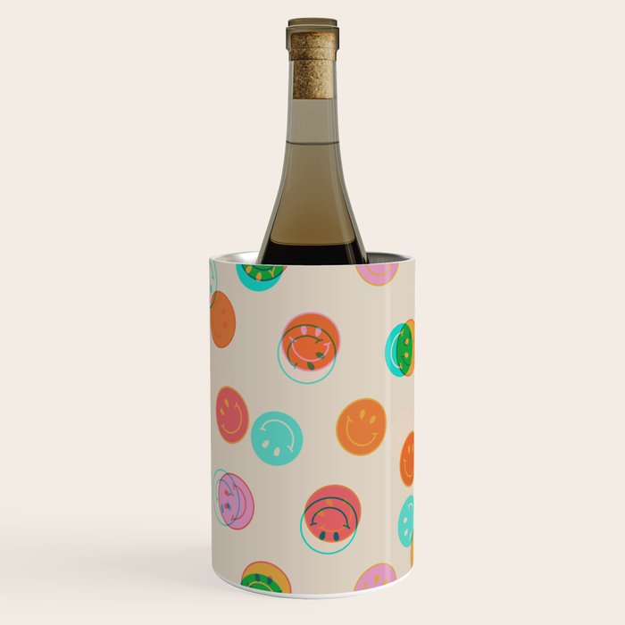 Happy Face Stamp Print Wine Chiller Gallery Image 2