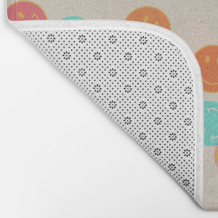 Happy Face Stamp Print Bath Mat Gallery Image 2