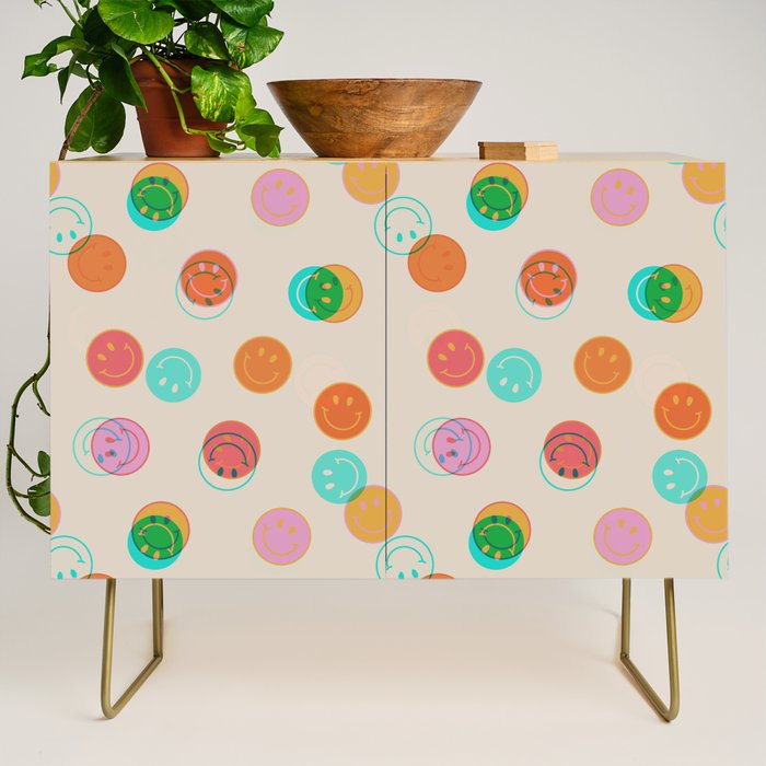 Happy Face Stamp Print Credenza Gallery Image 1