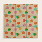 Happy Face Stamp Print Wood Wall Art Gallery Image 1