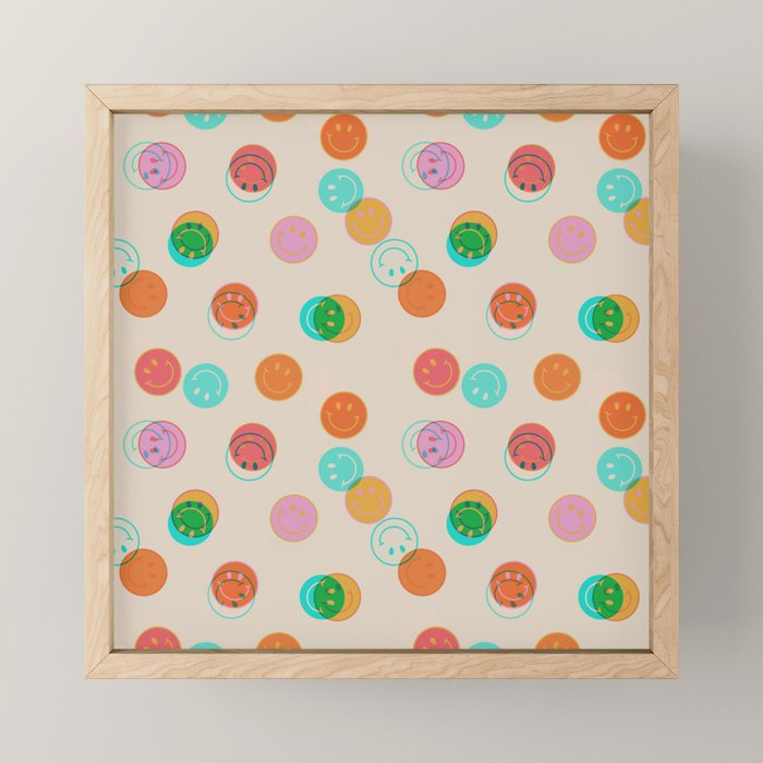 Happy Face Stamp Print Mini Art Print Gallery Image 1