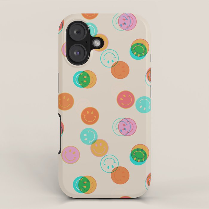 Happy Face Stamp Print iPhone Case Gallery Image 1