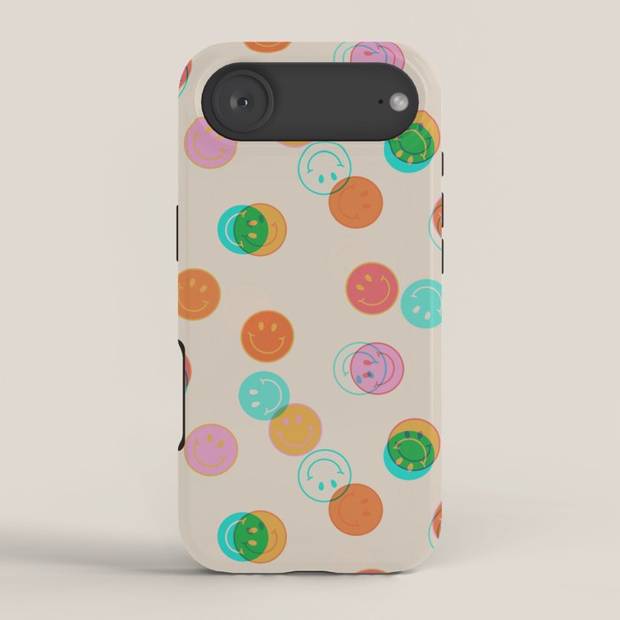 Happy Face Stamp Print iPhone Case Gallery Image 2