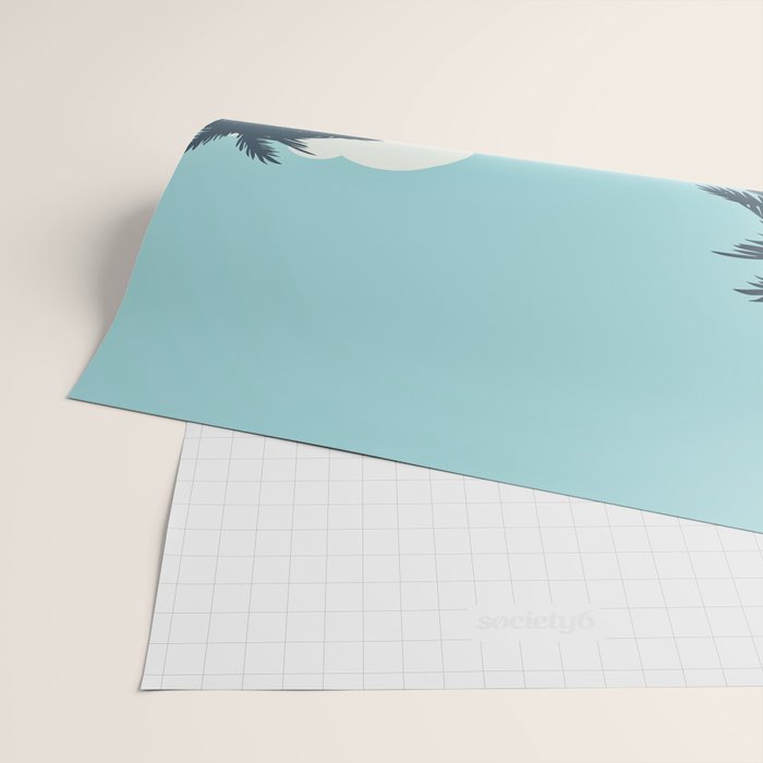 Surfer Graphic Beach Palm-Tree Camper-Van Art Wrapping Paper Gallery Image 2