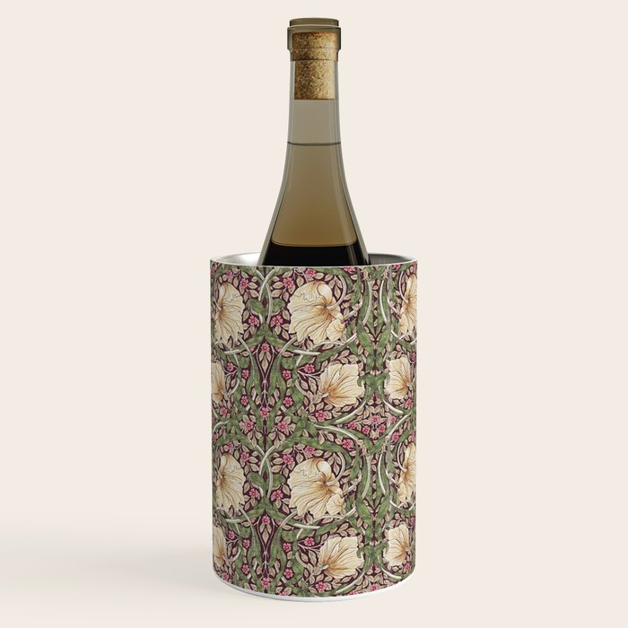 William Morris Vintage Pimpernel Aubergine Olive Wine Chiller Gallery Image 2